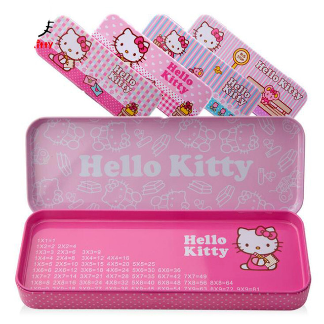 Pink Kawaii KT Cat Double Layer Metal Pencil Case Office School